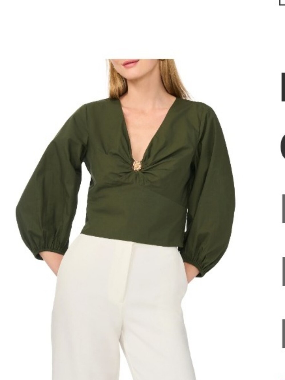 Parker Seashell Hardware Cotton Top Color Midnight Sage Size 6 NWT